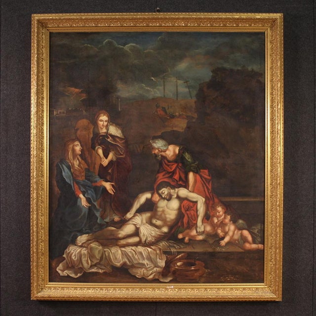 A great 17th-century religious painting. This painting oil on canvas depicts a poignant subject, highly popular in the...