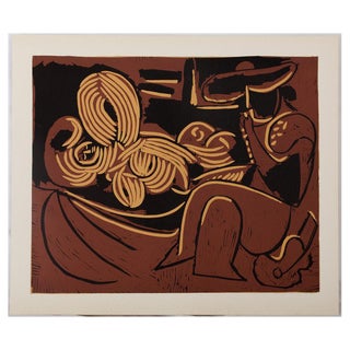 After Pablo Picasso , Picador on Guitar, 20th Century, Linocut For Sale