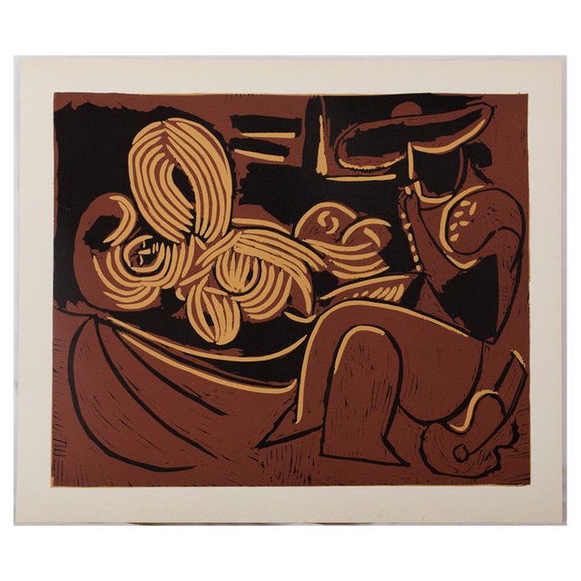 After Pablo Picasso , Picador on Guitar, 20th Century, Linocut For Sale