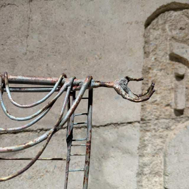 Metal Brutalist Sculpture Figure Religious Theme After Adam Stempka For Sale - Image 7 of 17