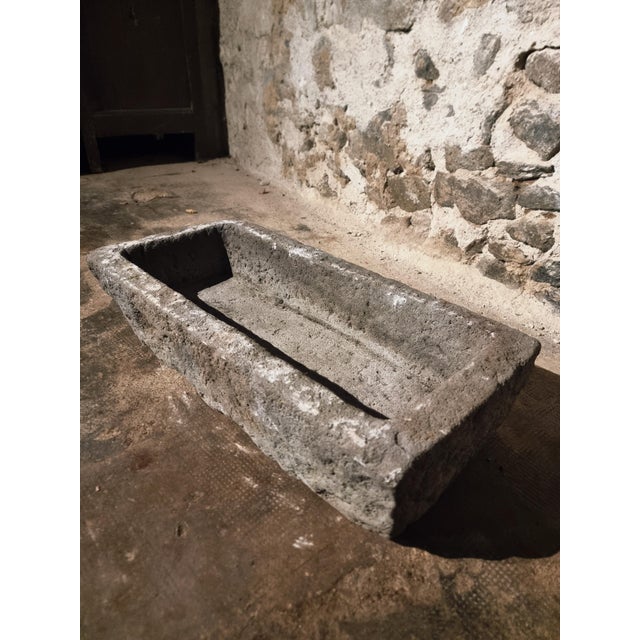 Stone Antique French Stone Trough in Volcanic Rock, 1750-1850 For Sale - Image 7 of 16