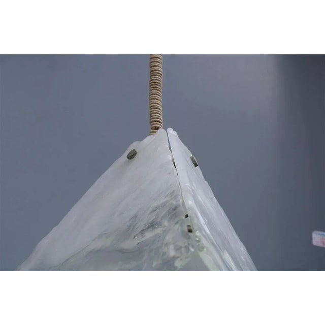 White Vintage Glass Pendant Lamp by Carlo Nason for Mazzega, 1970 For Sale - Image 8 of 13