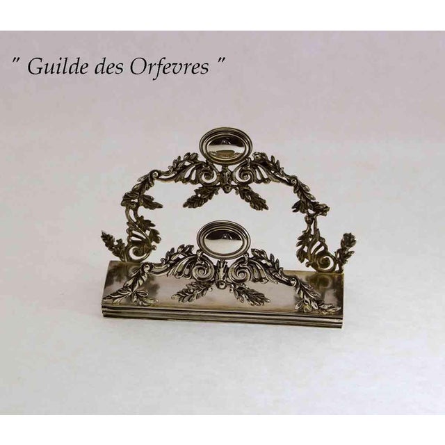 1990s 1990s Sterling Napkin Holder With Garland and Cartouche For Sale - Image 5 of 7