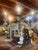 Salvaged Chippy painted Blue and White Solid Wood Chandelier. Chandelier has a rustic, weathered & distressed look to it....