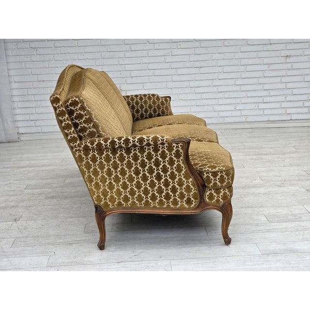 Vintage Danish Three-Seater Sofa in Furniture Velour, 1950s For Sale - Image 10 of 18