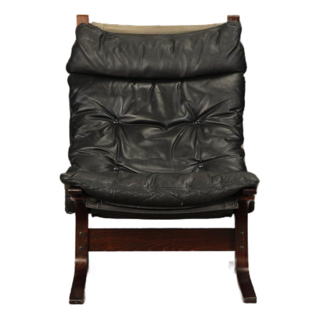 Vintage Mid-Century Norwegian Rosewood "Siesta" Leather Sling Lounge Chair, by Ingmar Relling for Westnofa For Sale