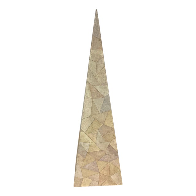 Large Inlaid Specimen Shagreen Obelisk Attributed to R & Y Augousti For Sale
