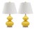24 Inch H Double Gourd Glass Table Lamp in Yellow - a Pair For Sale