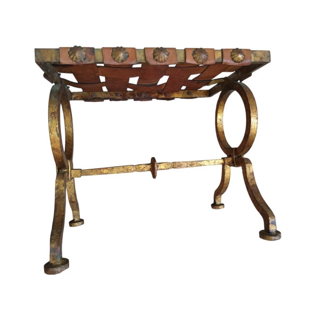 1960s Add a Touch of Post-War Parisian Elegance to Your Home With This Exceptional Diego Giacometti-Style "X-Form" Stool. For Sale - Image 9 of 12