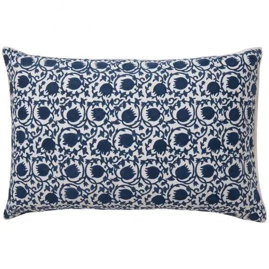 Textile Lotus-Yasmin Blue Reversible Pillow Case For Sale - Image 7 of 7