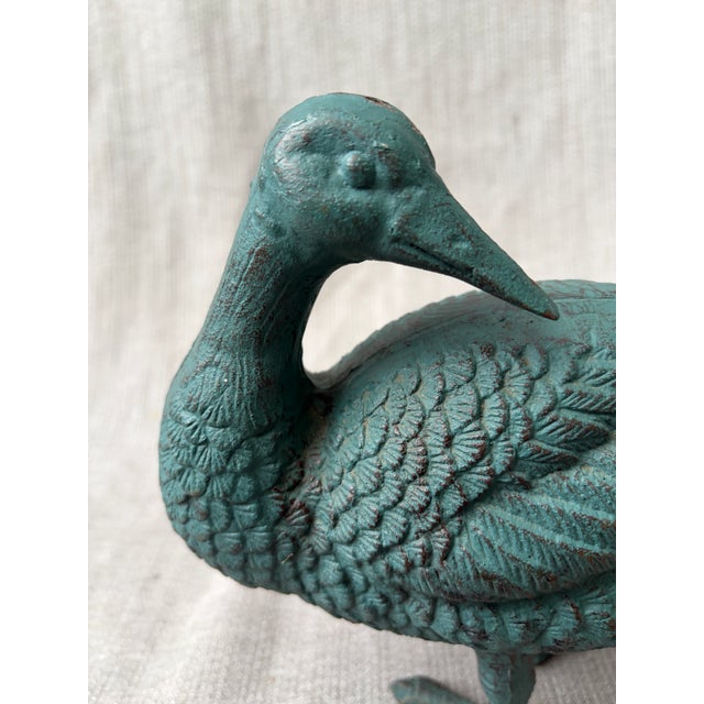 Green Vintage Green Cast Iron Statue For Sale - Image 8 of 18