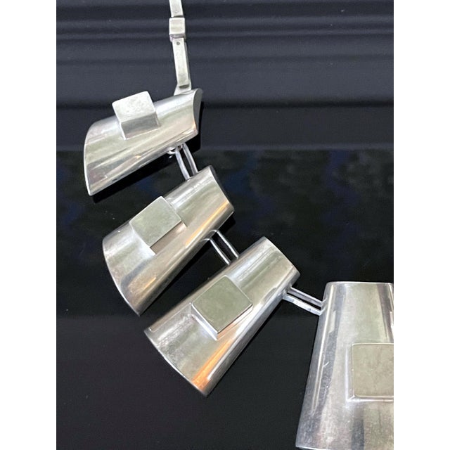 Modern Sculptural Sterling Silver Necklace Graziella Laffi For Sale - Image 10 of 14