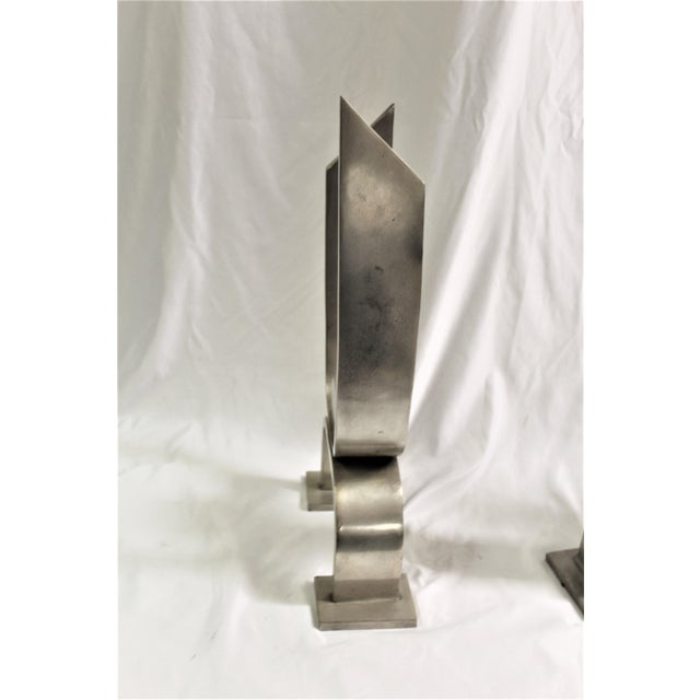 Modern/Art Deco Silver Andirons For Sale - Image 15 of 17