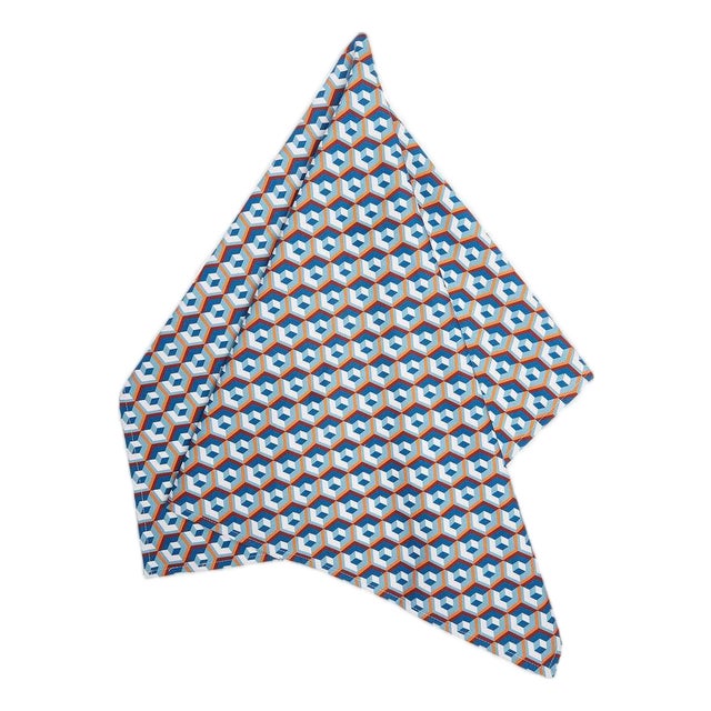 Cubi Blu in Cotton Dishtowel For Sale