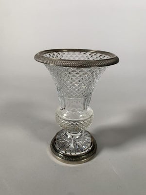 Baluster Vase in Cut Crystal and Silvered Bronze, Charles X Period