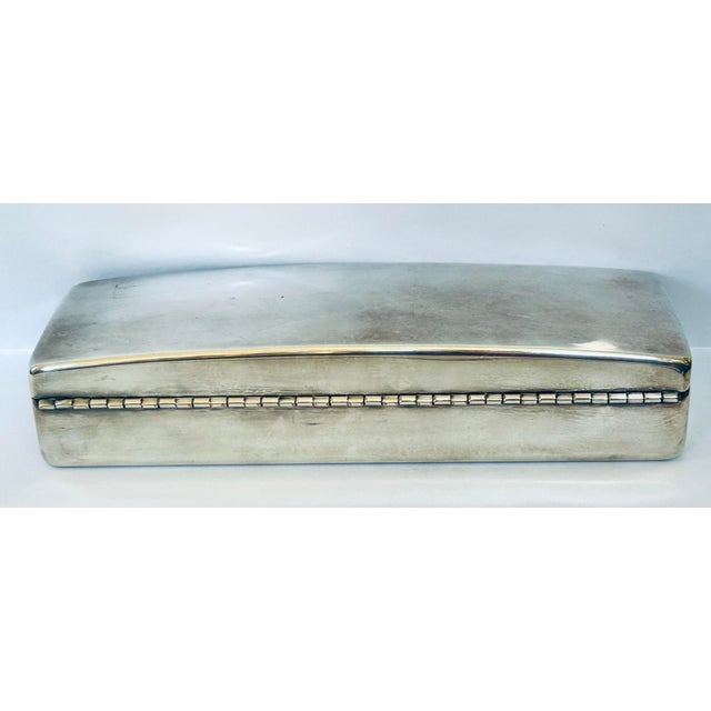 Mid-Century Modern Vintage Dodge Inc Jewelry Trinket Box Case Silverplate Bakelite For Sale - Image 3 of 6