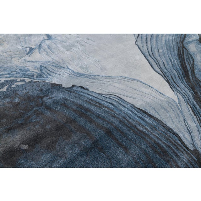 2020s Abstract Glacial Flow - Modern Hand-Tufted Wool & Viscose Area Rug For Sale - Image 5 of 10