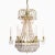 Traditional Empire Style Polished Brass 6 Arm Chandelier With Crystal Octagons For Sale - Image 3 of 8