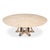 Rustic Transitional Round Dining Table, Large - Bleached Oak With Hammered Iron Base For Sale - Image 3 of 11