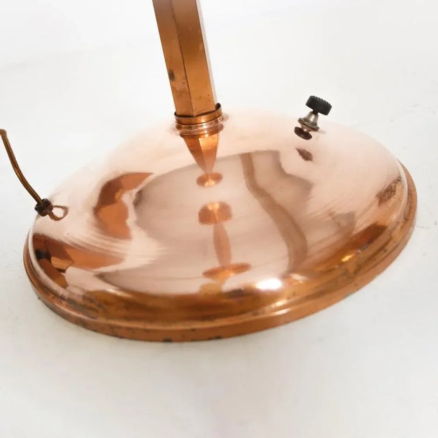 Art Deco copper floor lamp made in around 1925 in France The lamp is in good condition with some very small spots of...