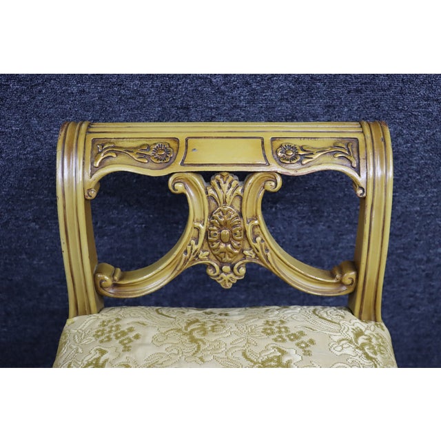 Italian Style Giltwood Vanity Bench With Carved Details For Sale - Image 11 of 11