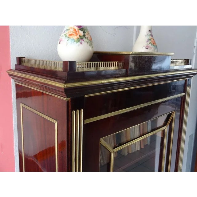 19th Century Bookcase in Mahogany and Brass For Sale - Image 4 of 5