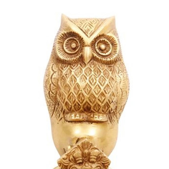 Rustic Brass Owl Door Knocker For Sale - Image 3 of 5