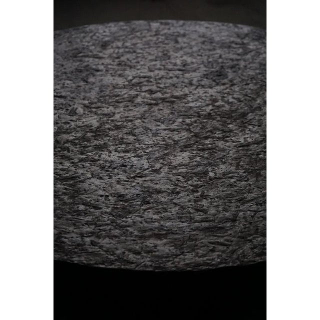 french Round Brutalist Coffee Table in Stone and Steel, 1960s For Sale - Image 13 of 16