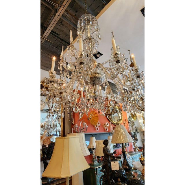 Glass Early 19th Century Large Attributed to Baccarat Crystal Chandelier For Sale - Image 7 of 9