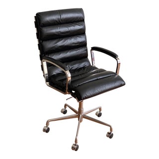 Modern Restoration Hardware Oviedo Leather Desk Chair For Sale