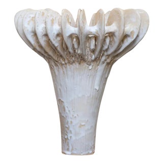Crinoid Vase in Stoneware with Matte White Glazing by Kallia Panopoulou For Sale