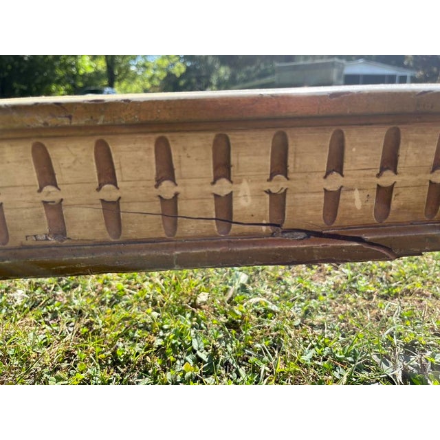 Antique French Carved Wood and Upholstered Headboard and Bed Frame For Sale - Image 14 of 18