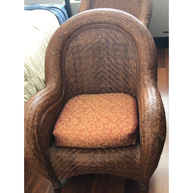 Pottery Barn Malabar Rattan Chair Chairish
