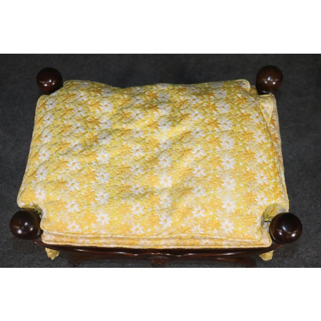 French Maison Jansen Attributed Mahogany French Directoire Footstools, Circa 1960s - A Pair For Sale - Image 3 of 12