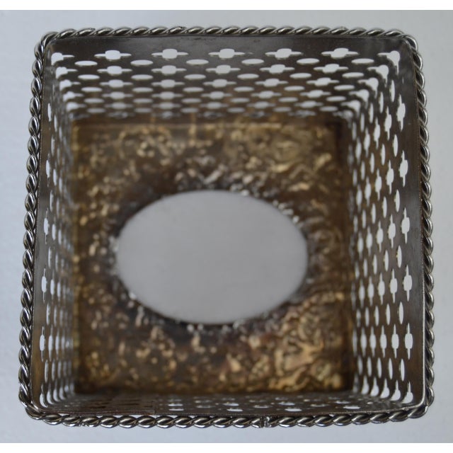1980s Bohemian Handmade Embellished Cutout Steel Tissue Box Cover For Sale - Image 13 of 16