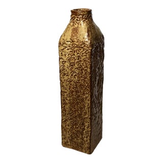 Vintage Ruth Batkin RLB Hand-Built Textured Studio Pottery Bottle Vase, 14” For Sale