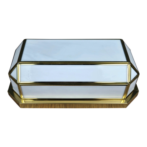 Brass Opaque White Glass Postmodern Wall Sconce, Up to 11, Fredrick Ramond Style