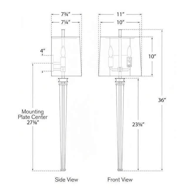Visual Comfort Thomas O'Brien for Visual Comfort Signature Lyra Large Tail Sconce in Polished Nickel & Crystal with Linen Shade For Sale - Image 4 of 4