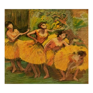 Circa 1940s After Edgar Degas "Dancers" Vintage Full Color Impressionist Print