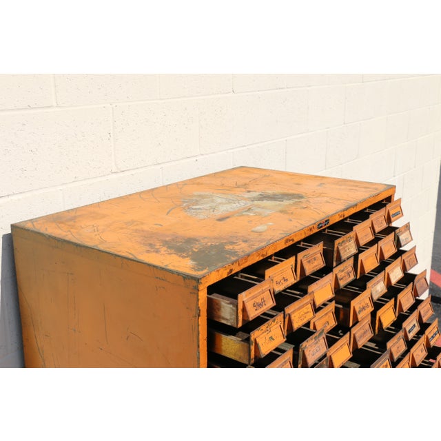 Vintage Addressograph Industrial Steel Metal 133 Drawer Parts & File Cabinet For Sale - Image 4 of 18
