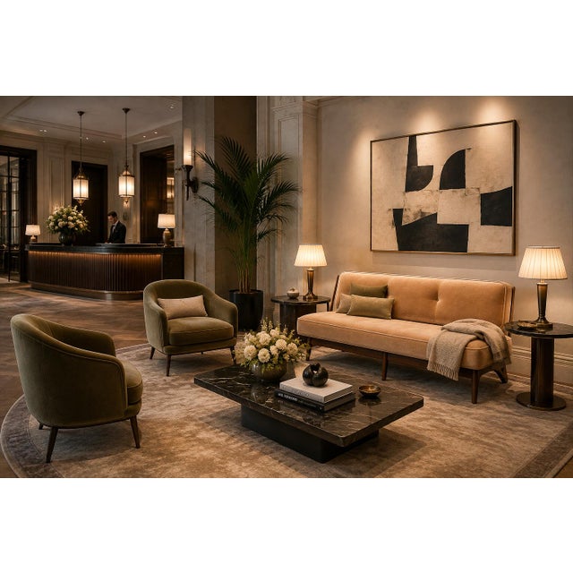 Brazilian Modern Sofa in Imbuia Wood and Champagne Camel Mohair, Cimo, Brazil, 1950s For Sale - Image 17 of 18