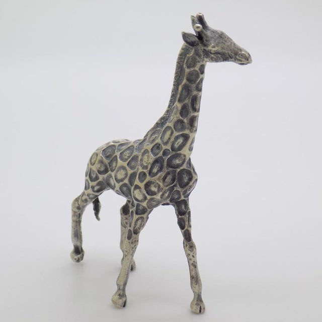 Vintage Italian Silver Giraffe Figurine, 1970s For Sale - Image 6 of 11