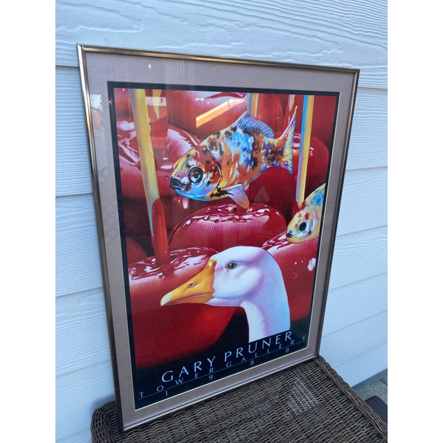 1980s Vintage 1988 Gary Pruner Tower Gallery Exhibition Framed Poster For Sale - Image 5 of 6