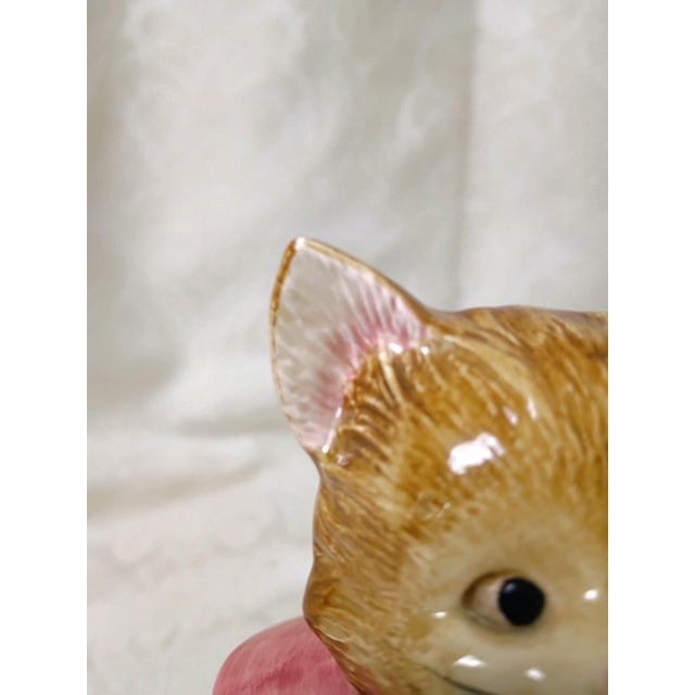 Cat Tea Set Japanese Otagiri Mrs Whiskers 4 Piece Kitchy Sugar Teapot Creamer Napkin Holder Wind in the Willows Style Quirky Kitchenware For Sale - Image 17 of 17