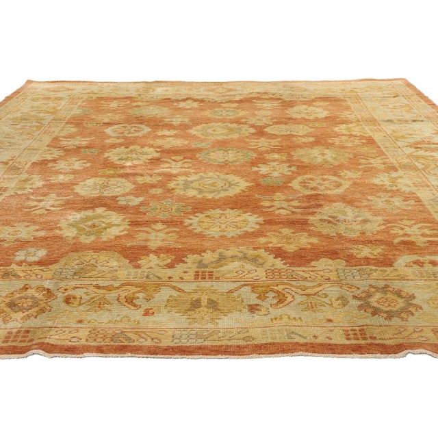 Modern Vintage Modern Turkish Oushak Rug - 08'07 X 11'02 For Sale - Image 3 of 9