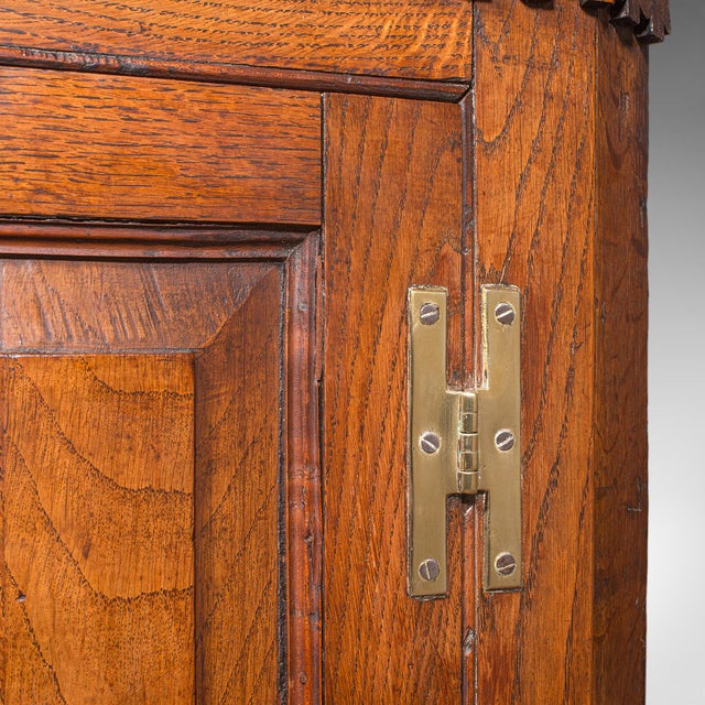 Small Antique Corner Cabinet, English, Golden Oak, Hanging Cupboard, Georgian For Sale - Image 9 of 10