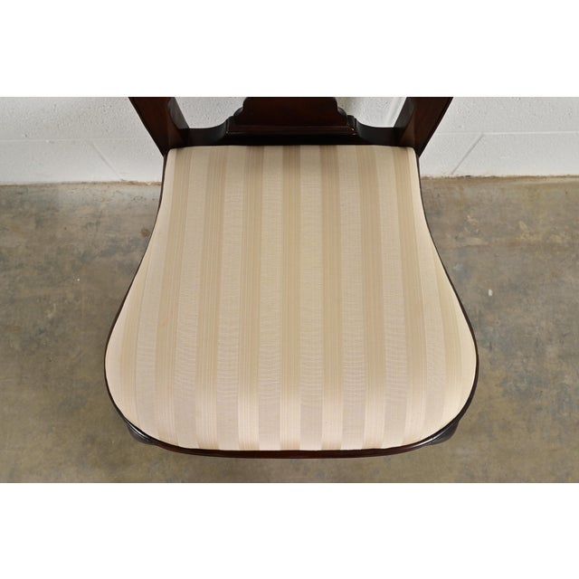 Brown Stickley Queen Anne Carved Solid Mahogany Dining Chairs, Set of Four For Sale - Image 8 of 12