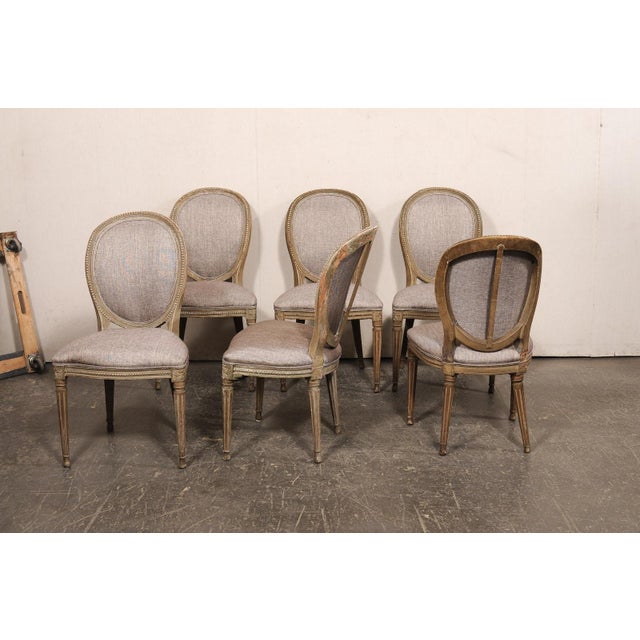 Taupe Set of 6 French Dining Side Chairs, 19th C. For Sale - Image 8 of 13
