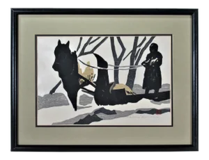 Kaoru Kawano, Horse Pulling a Sledge, Circa 1950