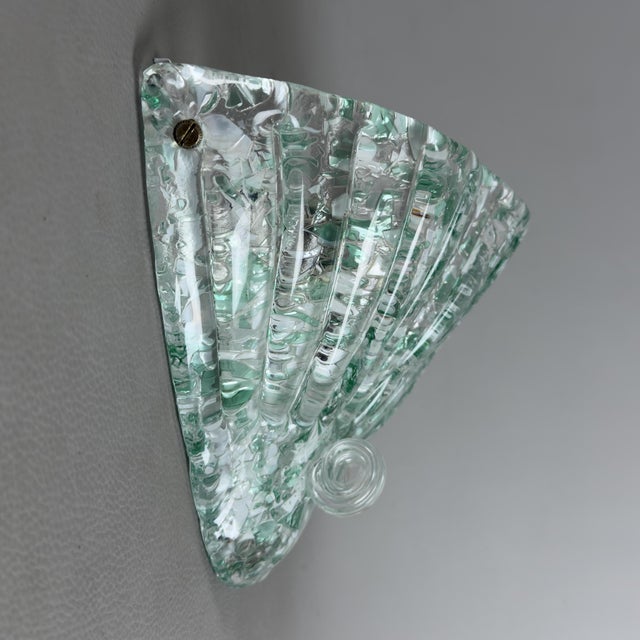 1970s Murano Glass Wall Lamp with Green and White Graniglia Flakes, 1970s For Sale - Image 5 of 17